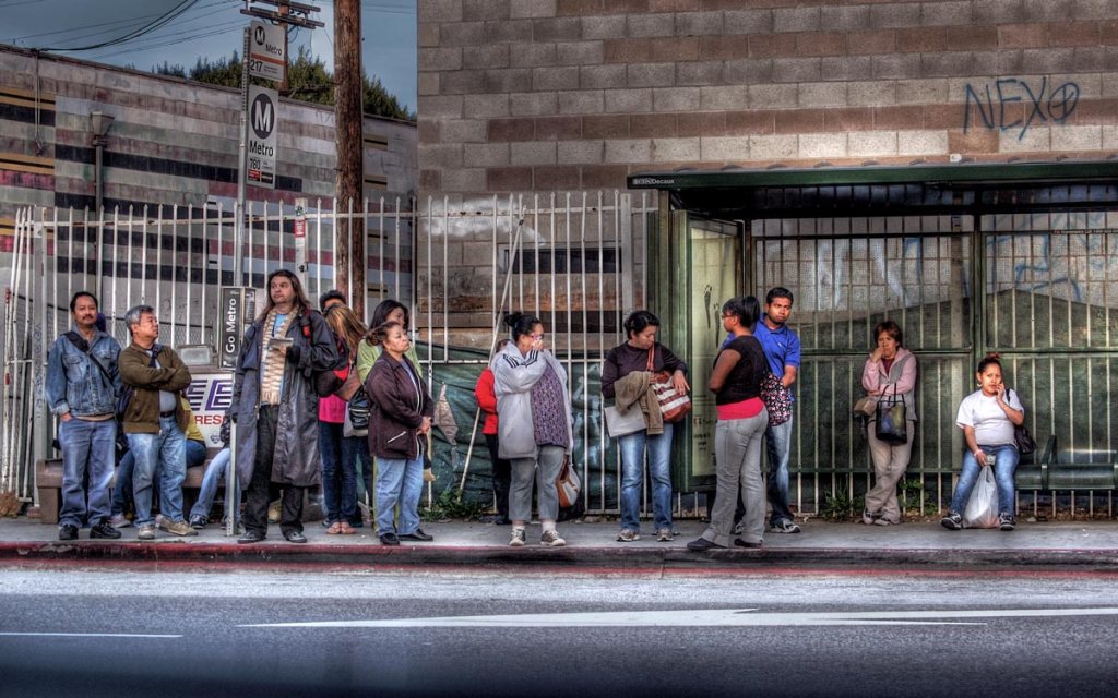 people, bus stop, judgment day, every day, 